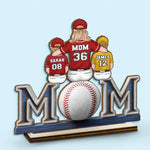Raising Champions With Love - Family Personalized Custom Shaped 2-Layered Wooden Plaque With Flat Stand - Mother's Day, House Warming Gift For Mom, Kids, Sports Lovers