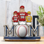 Raising Champions With Love - Family Personalized Custom Shaped 2-Layered Wooden Plaque With Flat Stand - Mother's Day, House Warming Gift For Mom, Kids, Sports Lovers