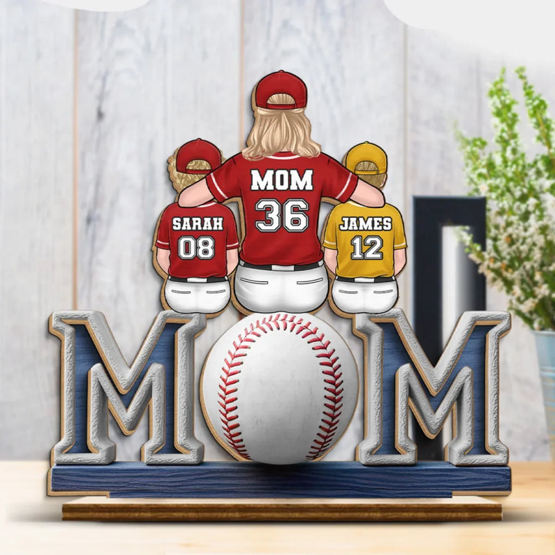 Raising Champions With Love - Family Personalized Custom Shaped 2-Layered Wooden Plaque With Flat Stand - Mother's Day, House Warming Gift For Mom, Sport Lovers, Sport Players
