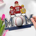 Raising Champions With Love - Family Personalized Custom Shaped 2-Layered Wooden Plaque With Flat Stand - Mother's Day, House Warming Gift For Mom, Kids, Sports Lovers