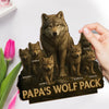 Papa Leads We Follow - Family Personalized Custom Shaped 2-Layered Wooden Plaque With Flat Stand - Father's Day, House Warming Gift For Dad, Grandpa
