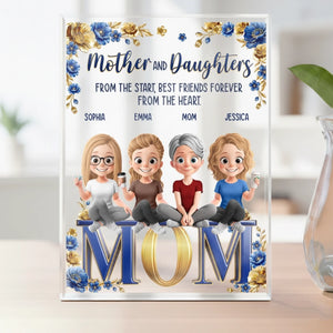 Custom Rectangle Shaped Acrylic Plaque - Personalized Mother's Day Gifts For Mom, Grandma - Mother And Daughters Forever