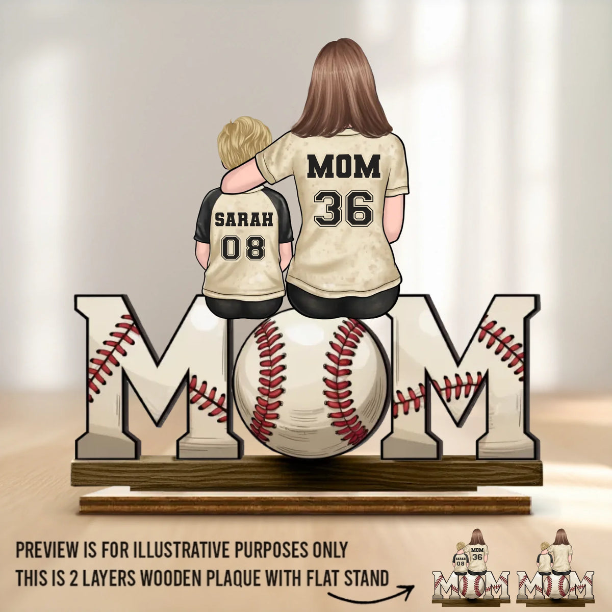 Teammates For Life - Family Personalized Custom Shaped 2-Layered Wooden Plaque With Flat Stand - Mother's Day, House Warming Gift For Mom, Sport Lovers, Sport Players