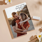 Custom Photo Vertical Rectangle Shaped Building Brick Blocks - Personalized Anniversary Wedding Gifts For Husband And Wife, Him And Her - Our Love Keeps Finding Ways