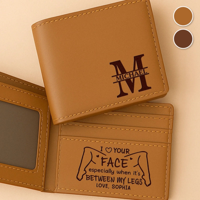 Custom Engraved Bifold Leather Wallet Two Sides - Personalized Anniversary Wedding Gifts For Husband And Wife, Him And Her - You Make Tomorrow Feel Bright