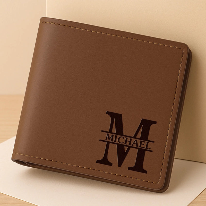 Custom Engraved Bifold Leather Wallet Two Sides - Personalized Anniversary Wedding Gifts For Husband And Wife, Him And Her - You Make Tomorrow Feel Bright