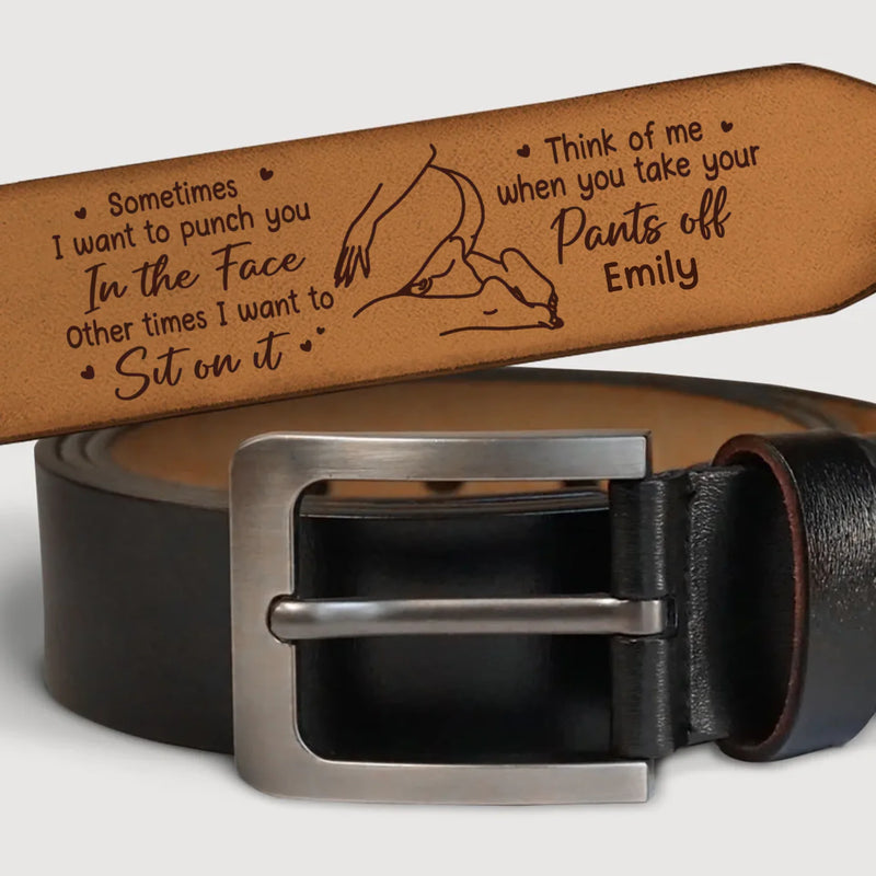 Custom Engraved Leather Belt - Personalized Anniversary Wedding Gifts For Husband And Wife, Him And Her - Love Chooses Us Again