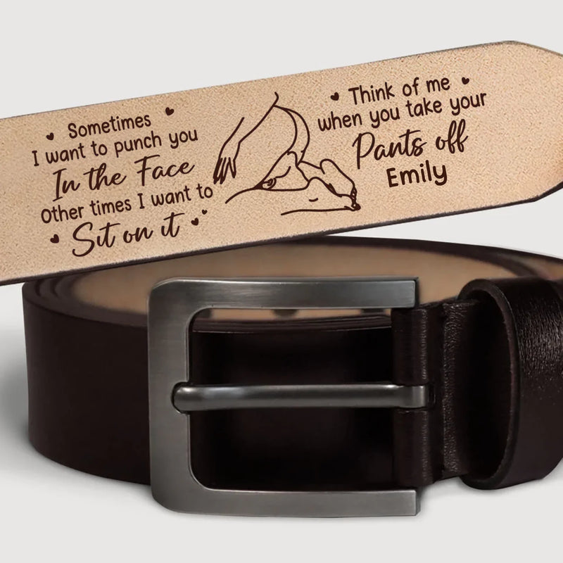 Custom Engraved Leather Belt - Personalized Anniversary Wedding Gifts For Husband And Wife, Him And Her - Love Chooses Us Again