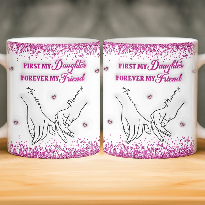 Custom 3D Inflated Effect Printed Mug - Personalized Birthday Gifts For Mom, Daughter - Loved More Than Coffee