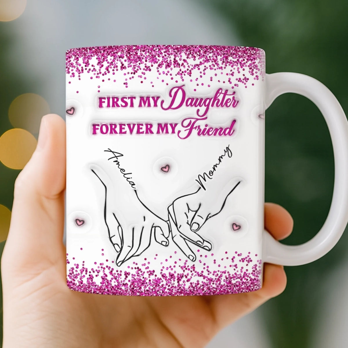 Custom 3D Inflated Effect Printed Mug - Personalized Birthday Gifts For Mom, Daughter - Loved More Than Coffee