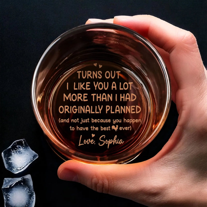 Custom Whiskey Glass - Personalized Anniversary Wedding Gifts For Husband And Wife, Him And Her, Wine, Bourbon, Whiskey Lovers - With You Life Unfolds