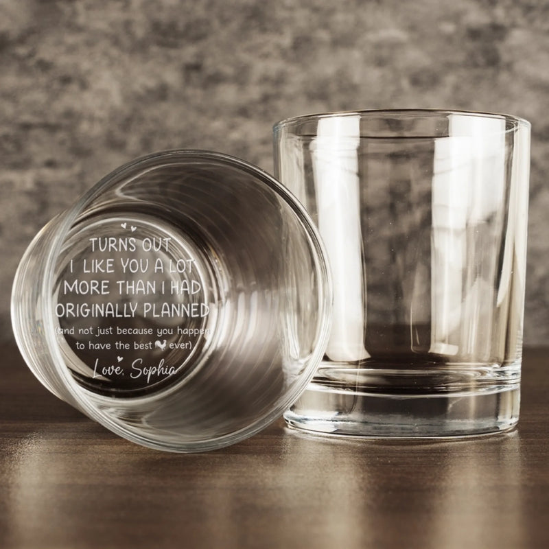 Custom Whiskey Glass - Personalized Anniversary Wedding Gifts For Husband And Wife, Him And Her, Wine, Bourbon, Whiskey Lovers - With You Life Unfolds