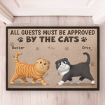 Custom Home Decor Decorative Mat - Personalized Birthday  Gifts For Cat Lovers, Cat Mom And Dad - Welcome, Cats Say Maybe