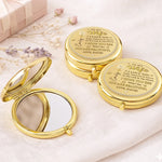 Custom Compact Mirror - Personalized Anniversary Wedding Gifts For Husband And Wife, Him And Her - Chosen With Love