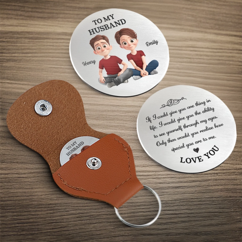 Custom Pocket Hug - Personalized Anniversary Wedding Gifts For Husband And Wife, Him And Her - Love Moves Gently With Us