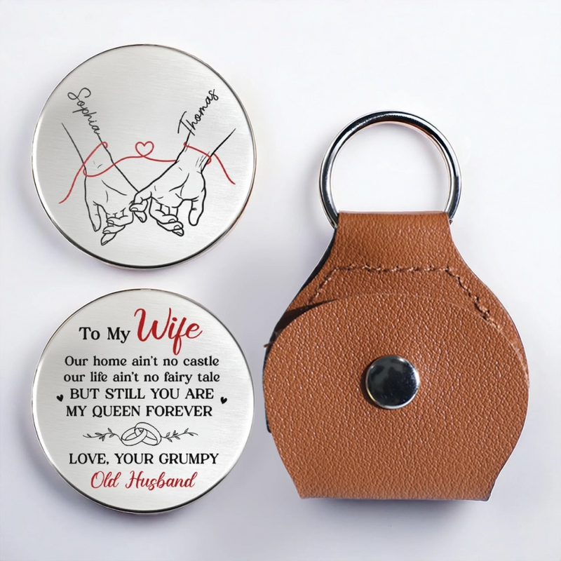 Custom Pocket Hug - Personalized Anniversary Wedding Gifts For Husband And Wife, Him And Her - Our Love Holds Steady