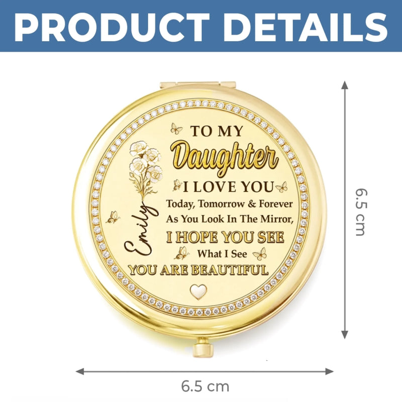 Custom Compact Mirror - Personalized Birthday Gifts For Daughter - Another Year Fabulous