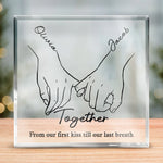Custom Square Shaped Acrylic Plaque - Personalized Anniversary Wedding Gifts For Husband And Wife, Him And Her - Together We Find Balance