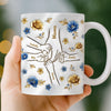 Custom 3D Inflated Effect Printed Mug - Personalized Mother's Day Gifts For Mom, Grandma - Hands Linked By Love