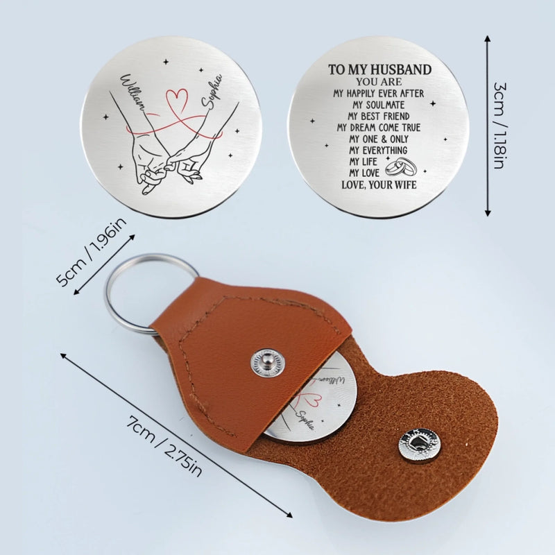 Custom Pocket Hug - Personalized Anniversary Wedding Gifts For Husband And Wife, Him And Her - You Make Life Feel Lighter