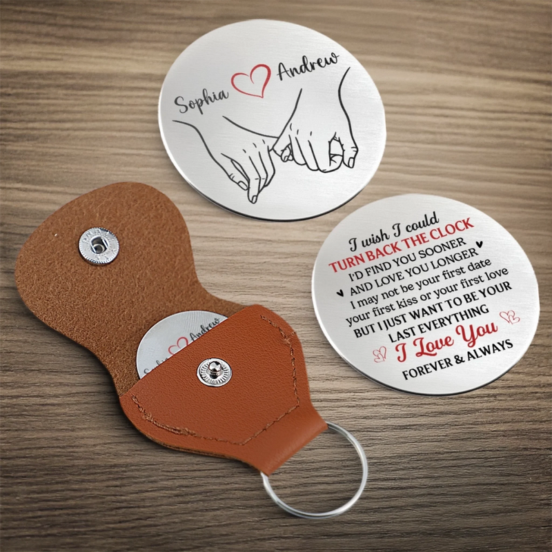 Custom Pocket Hug - Personalized Anniversary Wedding Gifts For Husband And Wife, Him And Her - Our Hearts Move As One