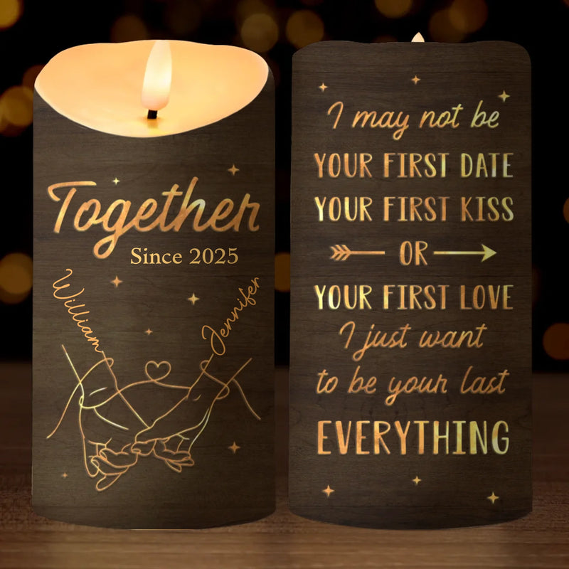 Custom LED Candle - Personalized Anniversary Wedding Gifts For Husband And Wife, Him And Her - Forever In This Glow