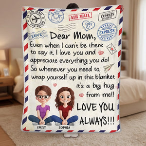 Custom Blanket - Personalized Mother's Day Gifts For Mom, Grandma - A Hug From Me