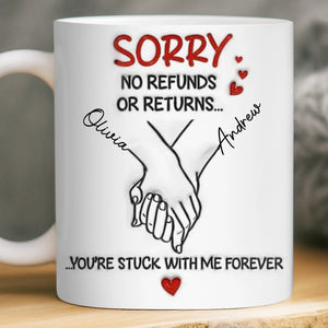 Custom 3D Inflated Effect Printed Mug - Personalized Anniversary Wedding Gifts For Husband And Wife, Him And Her - Side By Side Feels Natural