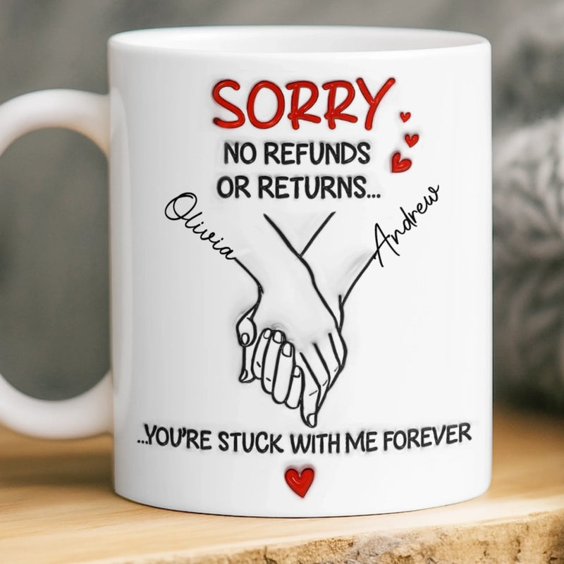 Custom 3D Inflated Effect Printed Mug - Personalized Anniversary Wedding Gifts For Husband And Wife, Him And Her - Side By Side Feels Natural