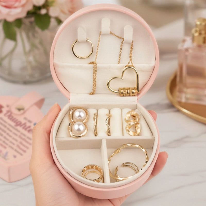 Custom Jewelry Box With Handle - Personalized Birthday Gifts For Mom, Daughter - Forever My Little Girl