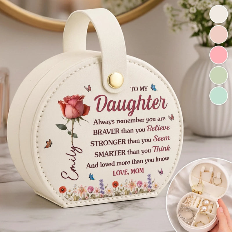Custom Jewelry Box With Handle - Personalized Birthday Gifts For Mom, Daughter - Forever My Little Girl
