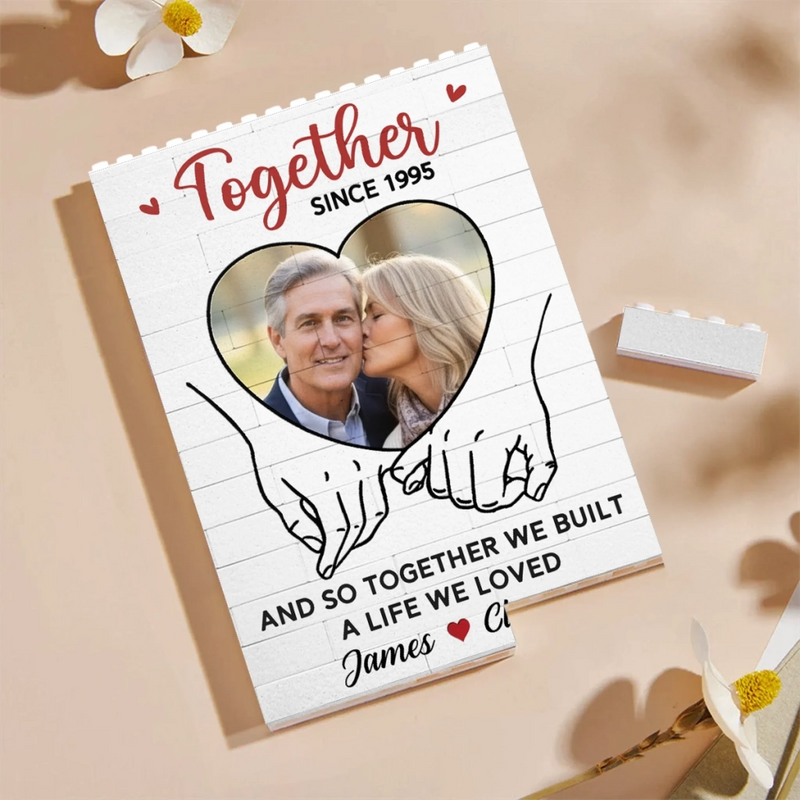 Custom Photo Vertical Rectangle Shaped Building Brick Blocks - Personalized Anniversary Wedding Gifts For Husband And Wife, Him And Her - You Are My Everyday Peace