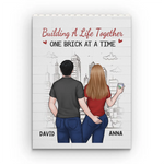 Custom Vertical Rectangle Shaped Building Brick Blocks - Personalized Anniversary Wedding Gifts For Husband And Wife, Him And Her - Love Lives In Our Steps