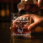 Custom Whiskey Glass - Personalized Anniversary Wedding Gifts For Husband And Wife, Him And Her - No Refunds, Forever Yours