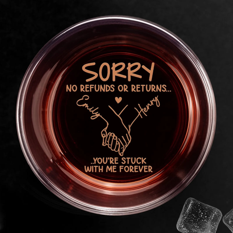 Custom Whiskey Glass - Personalized Anniversary Wedding Gifts For Husband And Wife, Him And Her, Wine, Bourbon, Whiskey Lovers - Sorry, I’m Your Problem