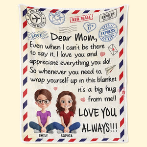 Custom Blanket - Personalized Mother's Day Gifts For Mom, Grandma - A Hug From Me