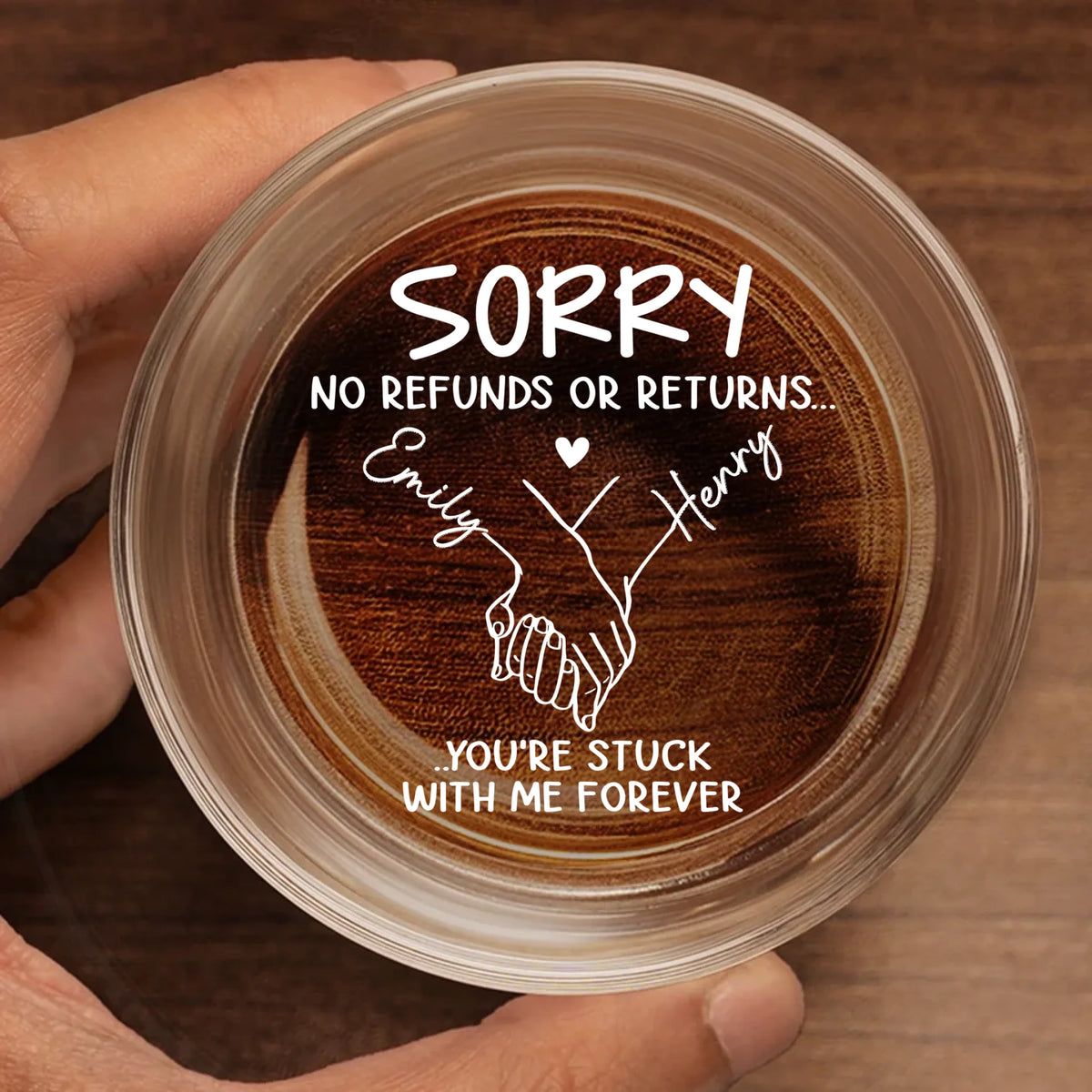 Custom Whiskey Glass - Personalized Anniversary Wedding Gifts For Husband And Wife, Him And Her, Wine, Bourbon, Whiskey Lovers - Sorry, I’m Your Problem