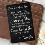 Custom Photo Metal Wallet Card - Personalized Anniversary Wedding Gifts For Husband And Wife, Him And Her - Two Hearts Growing Forward