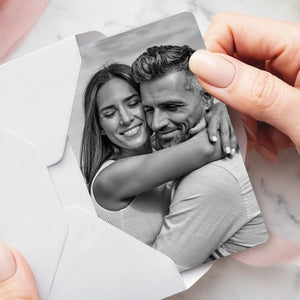 Custom Photo Metal Wallet Card - Personalized Anniversary Wedding Gifts For Husband And Wife, Him And Her - Two Hearts Growing Forward