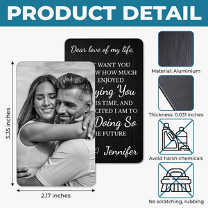 Custom Photo Metal Wallet Card - Personalized Anniversary Wedding Gifts For Husband And Wife, Him And Her - Two Hearts Growing Forward