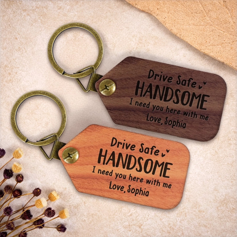 Custom Photo Wooden Keychain - Personalized Anniversary Wedding Gifts For Husband And Wife, Him And Her - You Make Moments Matter