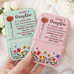 Custom Pocket Mirror - Personalized Birthday Gifts For Mom, Daughter - See Yourself With Love