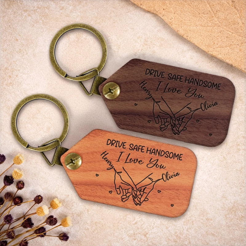 Custom Photo Wooden Keychain - Personalized Anniversary Wedding Gifts For Husband And Wife, Him And Her - Love Chosen In Small Ways