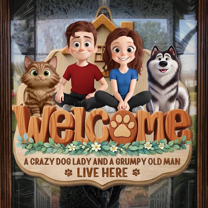 Custom Wood Sign - Personalized Anniversary Wedding Gifts For Husband And Wife, Dog Cat Lovers - Home Sweet Fur
