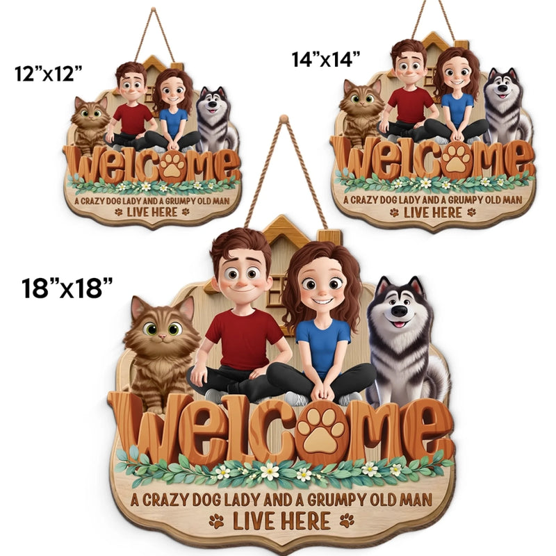 Custom Wood Sign - Personalized Anniversary Wedding Gifts For Husband And Wife, Dog Cat Lovers - Home Sweet Fur