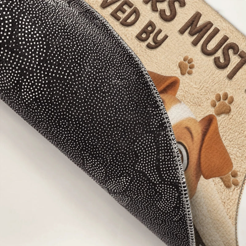 Custom Home Decor Decorative Mat - Personalized Birthday Gifts For Dog Lovers, Dog Dad And Mom - All Guests Must Love Dogs
