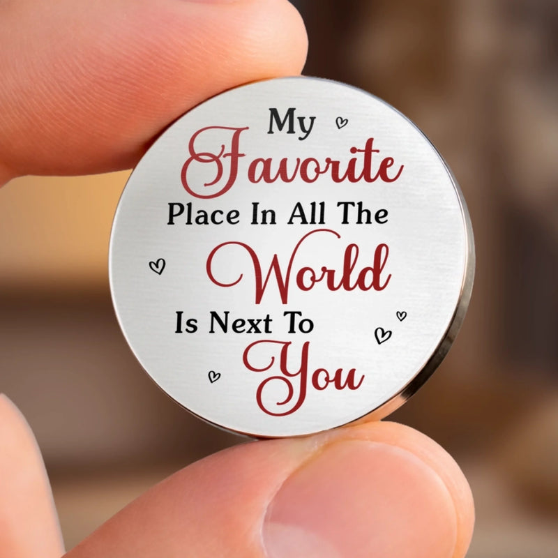 Custom Pocket Hug - Personalized Anniversary Wedding Gifts For Husband And Wife, Him And Her - Love Grows Quietly With Us