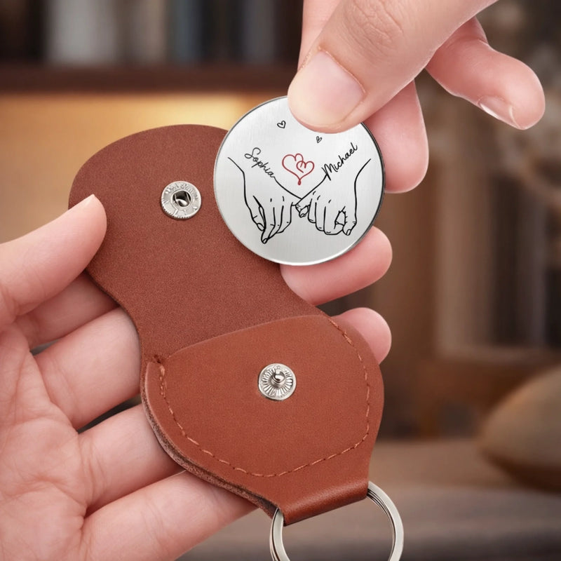 Custom Pocket Hug - Personalized Anniversary Wedding Gifts For Husband And Wife, Him And Her - Together Feels Calm Always