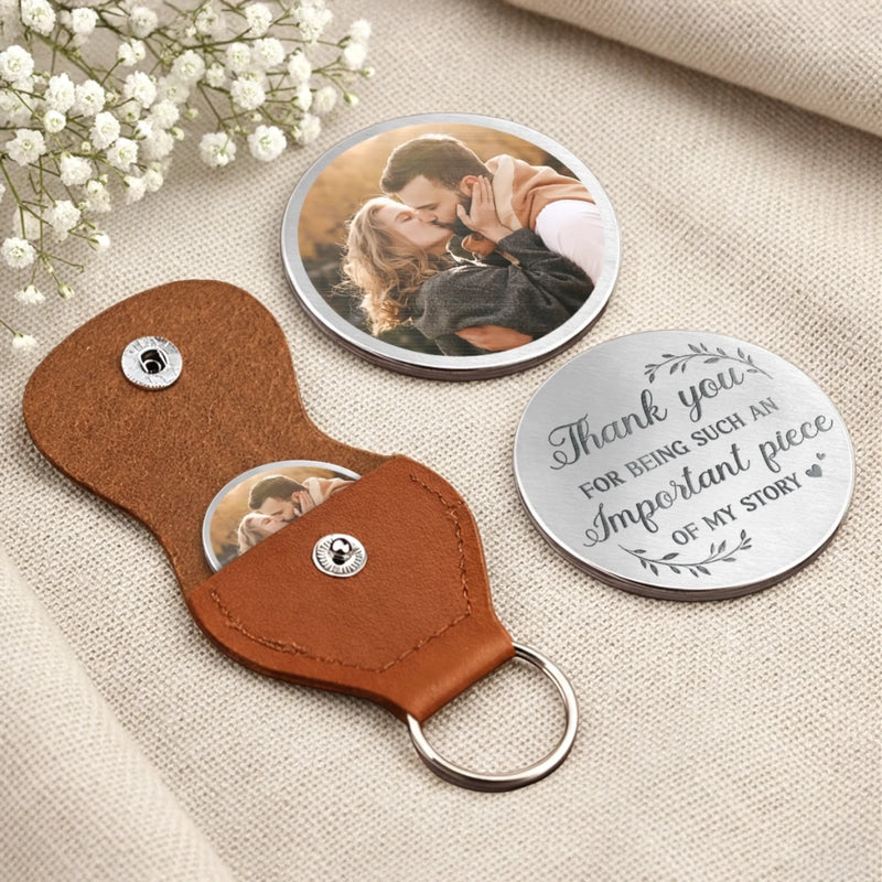 Custom Photo Thank You For Being Such An Immportant Piece Of My Story - Couple Personalized Custom Pocket Hug - Gift For Husband Wife, Anniversary