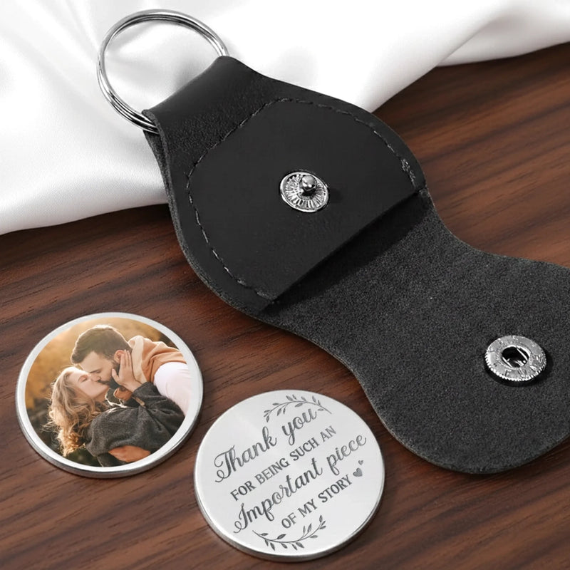 Custom Photo Thank You For Being Such An Immportant Piece Of My Story - Couple Personalized Custom Pocket Hug - Gift For Husband Wife, Anniversary